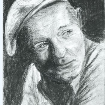 Dessin intitulée "Jean Gabin" par Umiastowska Krystyna, Œuvre d'art originale, Crayon