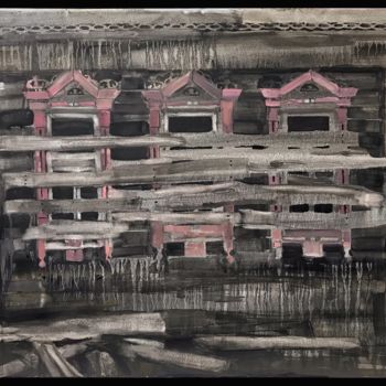 Malerei mit dem Titel "“From the past”" von Vitalya Kriuchkova, Original-Kunstwerk, Gouache Auf Keilrahmen aus Holz montiert