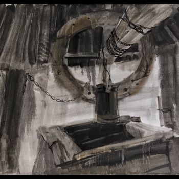 Картина под названием "«From the past”" - Vitalya Kriuchkova, Подлинное произведение искусства, Гуашь Установлен на Деревянн…