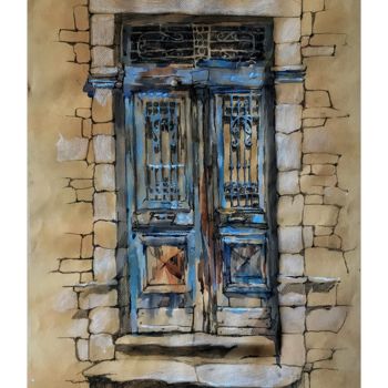 Ζωγραφική με τίτλο "The doors" από Vitalya Kriuchkova, Αυθεντικά έργα τέχνης, Ακουαρέλα