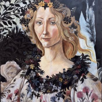 Peinture intitulée "Primavera" par Vitalya Kriuchkova, Œuvre d'art originale, Tempera Monté sur Châssis en bois