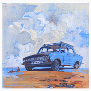Картина под названием "At the shore" - Vitalya Kriuchkova, Подлинное произведение искусства, Гуашь