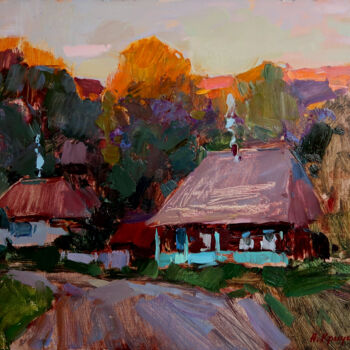 Painting titled "Quiet Evening" by Aleksander Kryushyn, Original Artwork, Oil