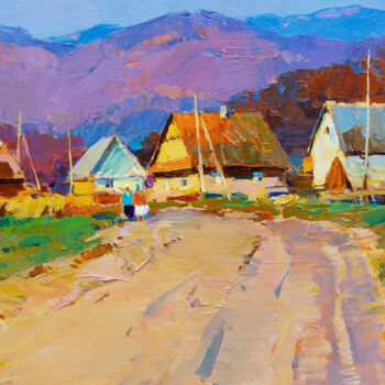 Malerei mit dem Titel "Morning in a Carpat…" von Aleksander Kryushyn, Original-Kunstwerk, Öl