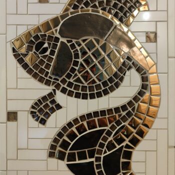 "Gold fish" başlıklı Heykel Krzysztof Bendinger tarafından, Orijinal sanat, Mozaik