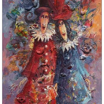 Картина под названием "Narzeczeni" - Krzysztof Lozowski, Подлинное произведение искусства