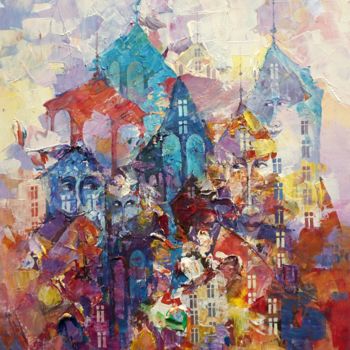 Peinture intitulée "City" par Krzysztof Lozowski, Œuvre d'art originale