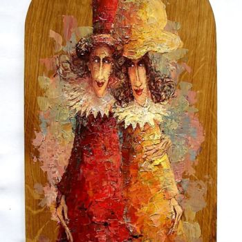 Malerei mit dem Titel "Zakochańce / Lovers" von Krzysztof Lozowski, Original-Kunstwerk