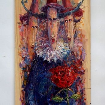 Painting titled "Enchanted rose" by Krzysztof Lozowski, Original Artwork