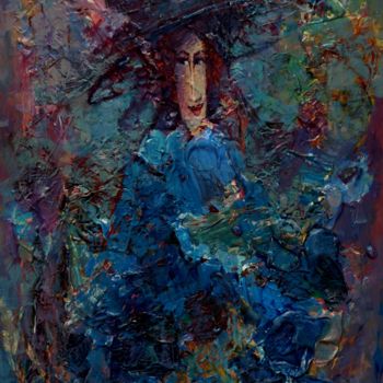 Painting titled "Series Ladies In Ha…" by Krzysztof Lozowski, Original Artwork, Acrylic