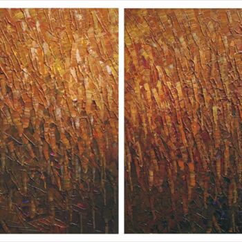 Malarstwo zatytułowany „Meadow Diptych 77” autorstwa Krzysztof Lozowski, Oryginalna praca, Akryl