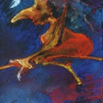 Pittura intitolato "Baba Jaga" da Krzysztof Lozowski, Opera d'arte originale