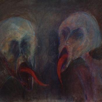 Malerei mit dem Titel "Rodzina" von Krzysztof Lozowski, Original-Kunstwerk