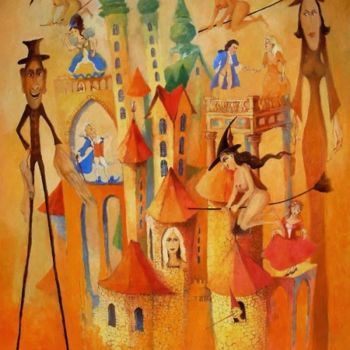 Картина под названием "Zaczarowana kraina…" - Krzysztof Lozowski, Подлинное произведение искусства