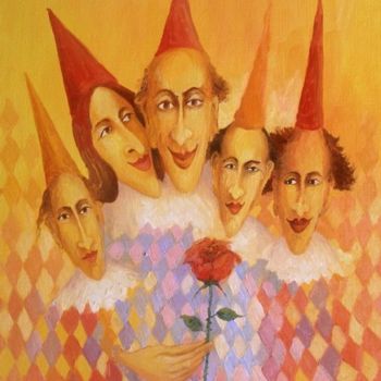 Malarstwo zatytułowany „Zaczarowana roza” autorstwa Krzysztof Lozowski, Oryginalna praca