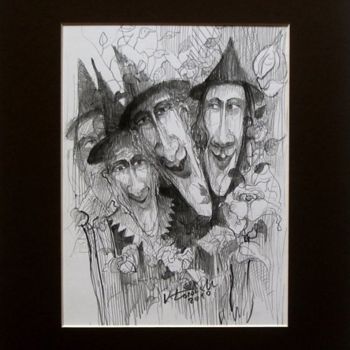 Drawing titled "Lizusy" by Krzysztof Lozowski, Original Artwork