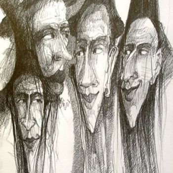 Zeichnungen mit dem Titel "Tajemnica" von Krzysztof Lozowski, Original-Kunstwerk