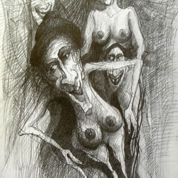 Рисунок под названием "Byłam młoda..." - Krzysztof Lozowski, Подлинное произведение искусства