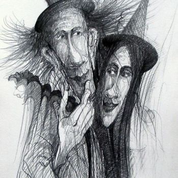 Rysunek zatytułowany „O czym myśli....” autorstwa Krzysztof Lozowski, Oryginalna praca