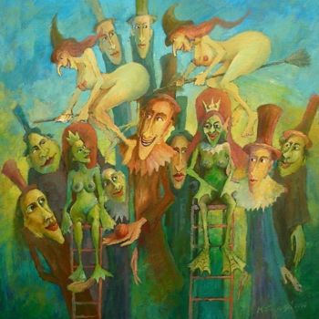 Pintura intitulada "Pewnego dnia dostał…" por Krzysztof Lozowski, Obras de arte originais