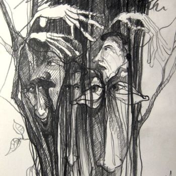 Drawing titled "There was a tree...…" by Krzysztof Lozowski, Original Artwork