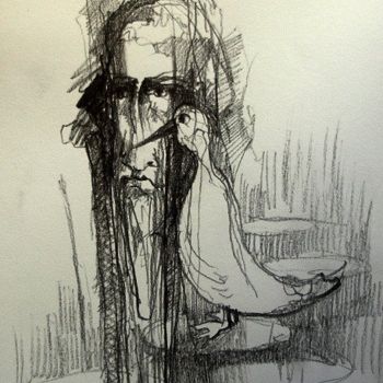 Rysunek zatytułowany „Kaczka z przyjaciel…” autorstwa Krzysztof Lozowski, Oryginalna praca