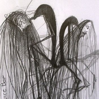 Desenho intitulada "Marabuty" por Krzysztof Lozowski, Obras de arte originais