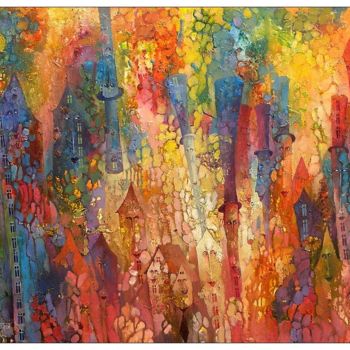 Pintura intitulada "Fairyland I" por Krzysztof Lozowski, Obras de arte originais, Acrílico