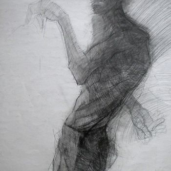 Desenho intitulada "Autoportret" por Krzysztof Lozowski, Obras de arte originais