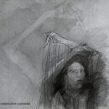 Rysunek zatytułowany „Tylko nade mną pada…” autorstwa Krzysztof Lozowski, Oryginalna praca