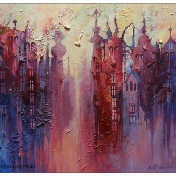 Painting titled "Miasto powabu / Cit…" by Krzysztof Lozowski, Original Artwork, Acrylic