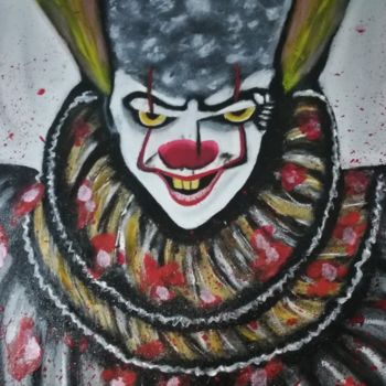 Painting titled "Le Clown" by Kharena Sap, Original Artwork, Oil