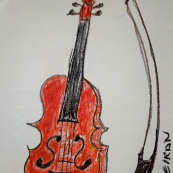 Schilderij getiteld "Le violon" door Kseiran, Origineel Kunstwerk, Olie