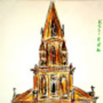 Drawing titled "eglise" by Kseiran, Original Artwork