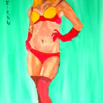 Painting titled "Sexy a moitié nue" by Kseiran, Original Artwork, Oil