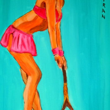 Painting titled "Jeune fille sportive" by Kseiran, Original Artwork, Oil