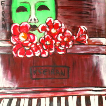 Pittura intitolato "le pianiste" da Kseiran, Opera d'arte originale, Olio