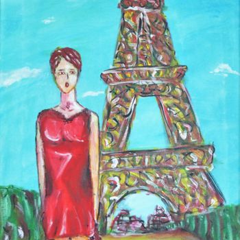 Картина под названием "la Parisienne" - Kseiran, Подлинное произведение искусства, Акрил