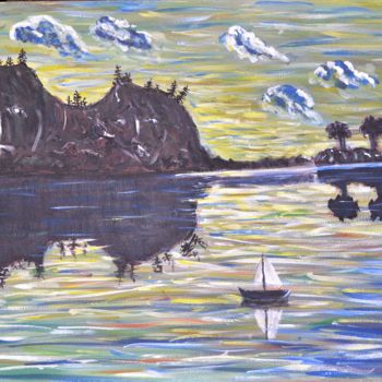 Painting titled "l ile  aux violons" by Kseiran, Original Artwork, Acrylic