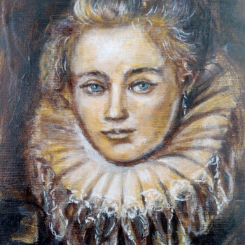 Картина под названием "Portrait of Juliette" - Kselma Randvald, Подлинное произведение искусства, Масло