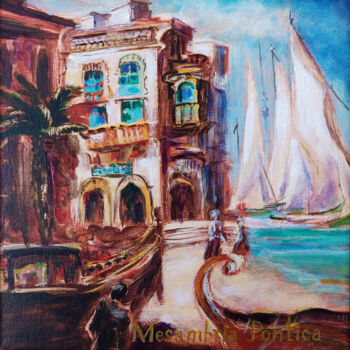 Painting titled "Age of Sails: Ancie…" by Kselma Randvald, Original Artwork, Oil Mounted on Wood Stretcher frame