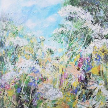 Painting titled "Summer Field Flowers" by Kselma Randvald, Original Artwork, Oil