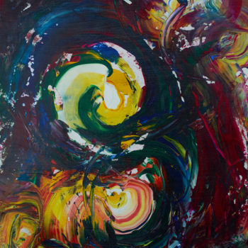 Картина под названием "Вихри зарождений" - Ксения Багрий, Подлинное произведение искусства, Акрил Установлен на Деревянная р…