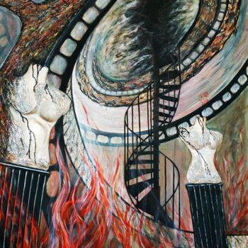 Pittura intitolato "5 минут тишины" da Kseniia Davydova, Opera d'arte originale, Acrilico