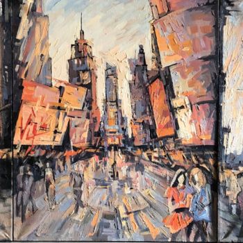 Painting titled "Times Square" by Ksenia Senkevich, Original Artwork, Oil