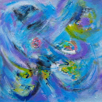 Pittura intitolato "Air flow. Abstract…" da Ksenia Tsyganyuk, Opera d'arte originale, Acrilico Montato su Telaio per barella…