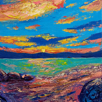Malerei mit dem Titel "Sunset magic. Sunse…" von Ksenia Tsyganyuk, Original-Kunstwerk, Acryl