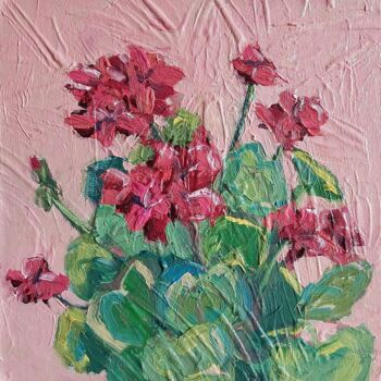 Painting titled "Sweets for bees. Sm…" by Ksenia Tsyganyuk, Original Artwork, Oil Mounted on Cardboard