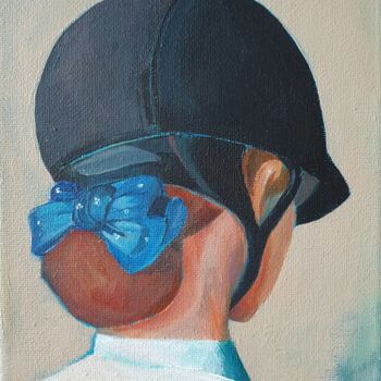 Pintura intitulada "Blue ribbon" por Ksenia June, Obras de arte originais, Acrílico Montado em Armação em madeira