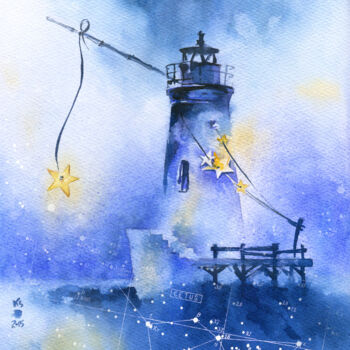 Malerei mit dem Titel ""May all our dreams…" von Ksenia Selianko, Original-Kunstwerk, Aquarell